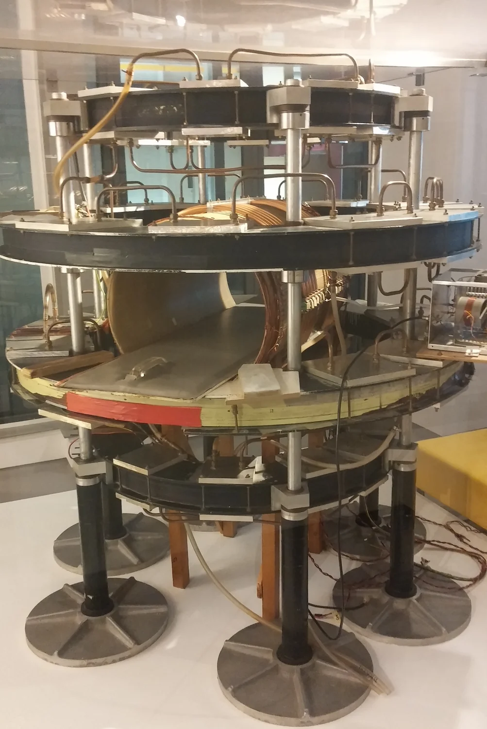The historic Mark One MRI scanner displayed in a museum.